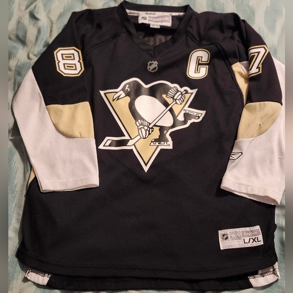 PITTSBURGH PENGUINS REEBOK SIDNEY CROSBY #87 JERSEY YOUTH LARGE / XL - Picture 5 of 9